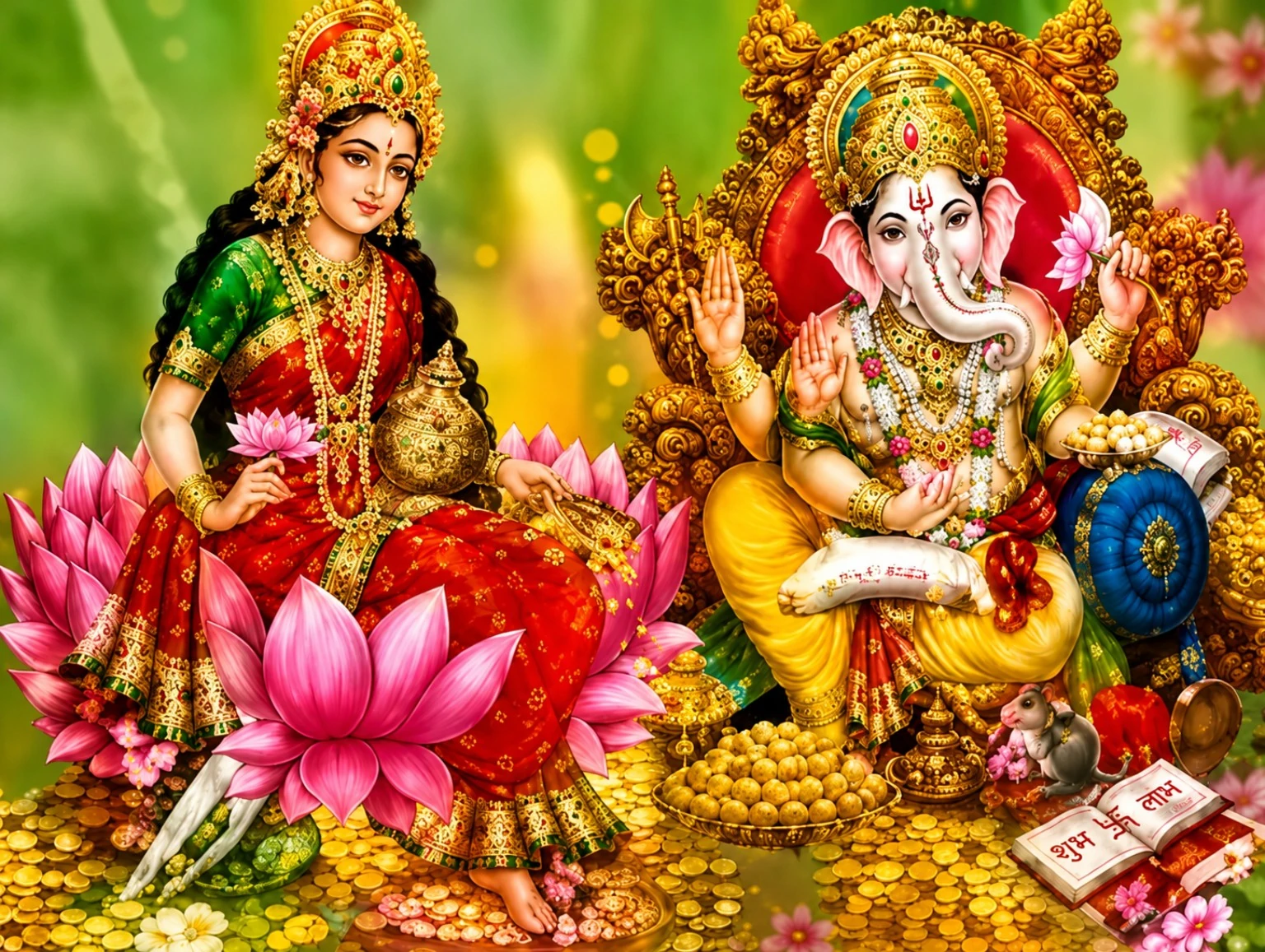 Lakshmi and Ganesh welcome image